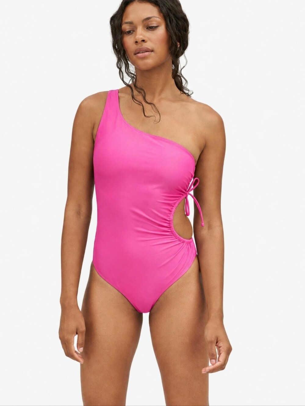 Jade Swim Sustainable Luxe Sena One Shoulder One Piece Swimsuit US X Large Xl